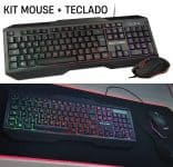 Warrior TC239 Combo Teclado e Mouse Gamer 2400 dpi com Fio e Indicadores de LED Multilaser, Preto