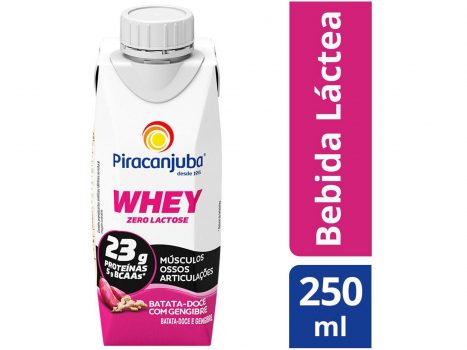 10 Un. Piracanjuba Whey Zero Lactose Batata-Doce com Gengibre 250ml