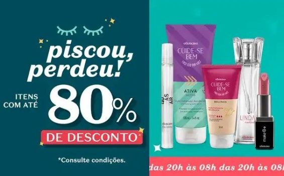 12 horas com ofertas de até 80% de DESCONTO Boticario