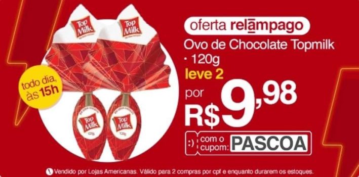 2 Ovo De Pascoa Chocolate 120g Topmilk