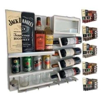 Bar Grande Barzinho Adega Parede Suspenso Porta Taça Rolhas 63×60