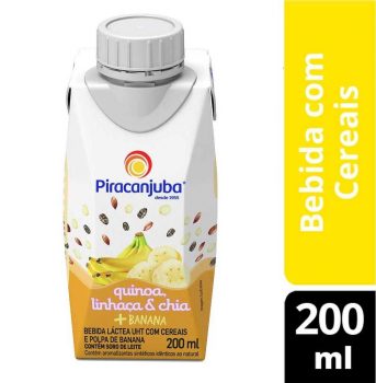 Bebida Láctea Quinoa Linhaça E Chia Sabor Banana Piracanjuba 200Ml