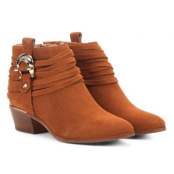 Bota Country Couro Jorge Bischoff Fivela Feminina - Caramelo