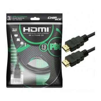 Cabo Hdmi 2.0 4K Hdr 19P 2M Pix Gold, Preto