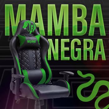 Cadeira Gamer Snake Mamba Negra Verde