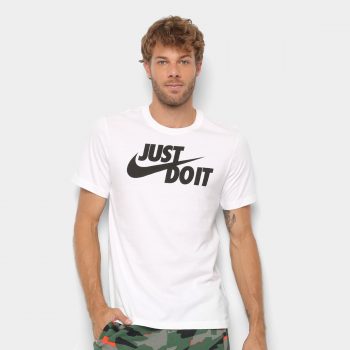 Camiseta Nike Estampa Just Do It Swoosh Masculina - Branco