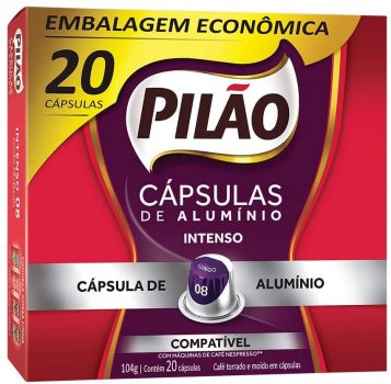 Cápsulas de Café Lungo 8 Pilão com 20 Cápsulas