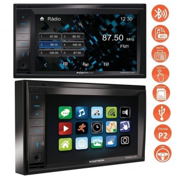 Central Multimídia Pósitron SP8230LINK 6,2” – Entrada para Câmera de Ré USB Bluetooth