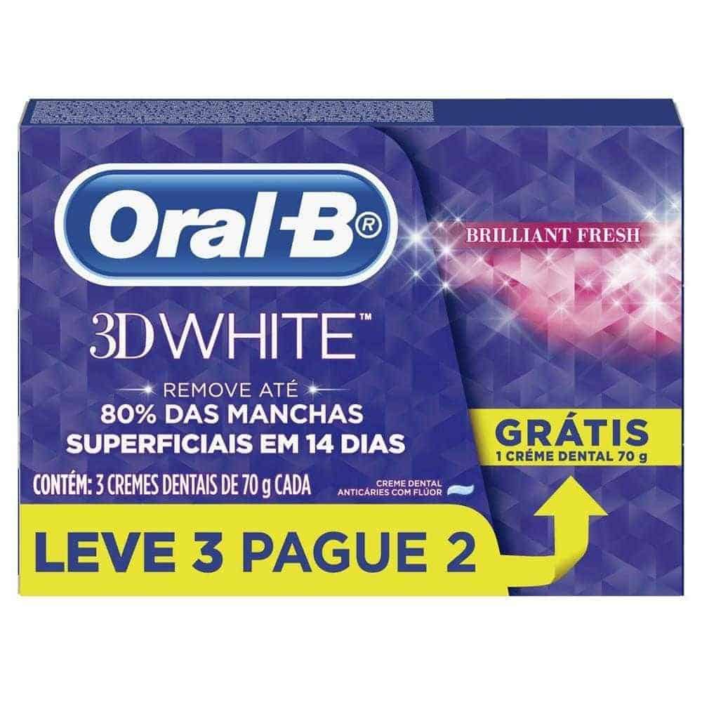 Creme Dental Oral-B 3D White - 70G Leve 3 Pague 2, Oral-B - Promotop