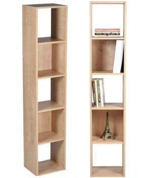 Estante para Livros Falkk Torre 5 nichos 150cm Amadeirada