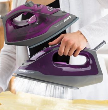 Ferro de Passar a Vapor Arno FPO1 Powergliss com Função Spray – Cinza/Roxo
