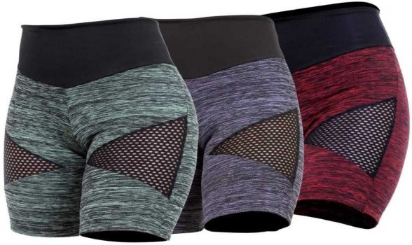 Kit 3 Shorts Riscas com Detalhe em Tela GALVIC