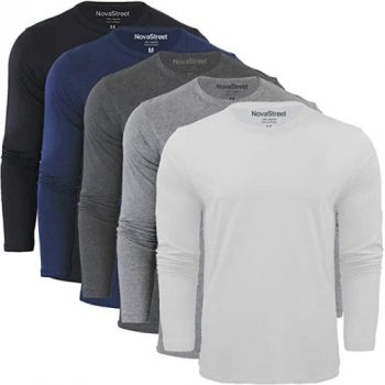 Kit 5 Camisetas Manga Longa Masculinas Slim Fit Novastreet