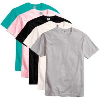 Kit Com 5 Camisetas Slim Masculina Básica Algodão Part.B