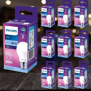 Kit Lâmpadas LED 10 Unidades Branca E27 9W - 6500WK Philips Bulbo
