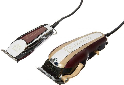 Kit Maquina de Cabelo 220V, Wahl, Legend e Detailer, Prata/Vermelha