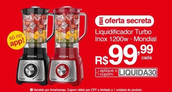 Liquidificador Turbo Inox 1200w 127v - Mondial