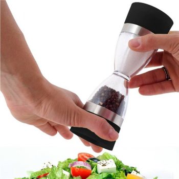 Moedor de Pimenta Dual em Acrílico Euro Home – Preto/Transparente