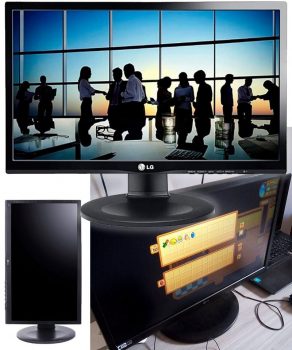 Monitor LG 21.5″ IPS Full HD, Ajuste de altura e Inclinação, Pivot 90º – 22BN550Y, Preto