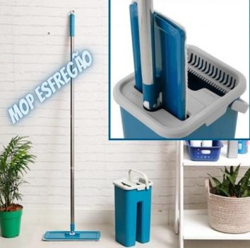 Mop esfregão 4L com Divisor e 2 Refis de Microfibra - Casual Home