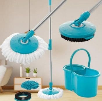 Mop Giratório 3 em 1 - Refil Microfibra + Refil Tira Pó + Refil Limpeza Pesada - Casual Home