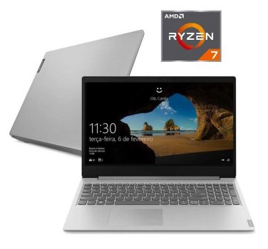 Notebook Lenovo Ultrafino ideapad S145 Ryzen 7 8GB 512GB SSD W10 15.6" Full HD