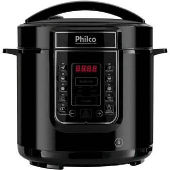 Panela de Pressão Elétrica Philco PPP01P 6 Litros Digital Inox Preta