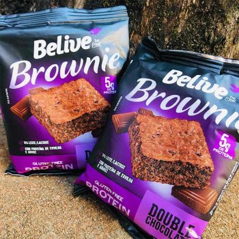 Protein Brownie Double Chocolate Sem glúten Sem lactose Belive Display com 10 unidades de 40g