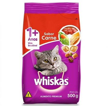 Ração Whiskas Carne Para Gatos Adultos 500 g Whiskas para Todas Todos os tamanhos de raça Adulto - Sabor Carne