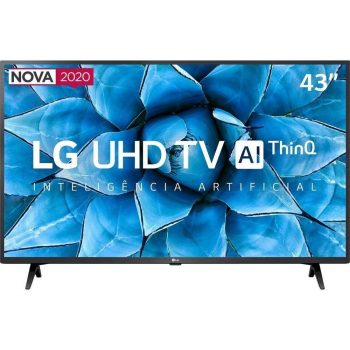 Smart TV 43'' LG 43UN7300 Ultra HD 4K 3 HDMI 2 USB Wi-Fi Inteligência Artificial ThinQ AI Google Assistente Alexa IOT