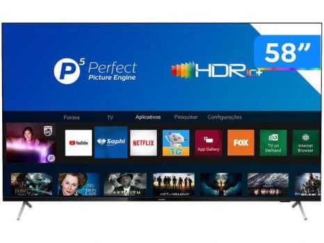 Smart TV 4K D-LED 58” Philips 58PUG7625/78 - Wi-Fi Bluetooth HDR 3 HDMI 2 USB