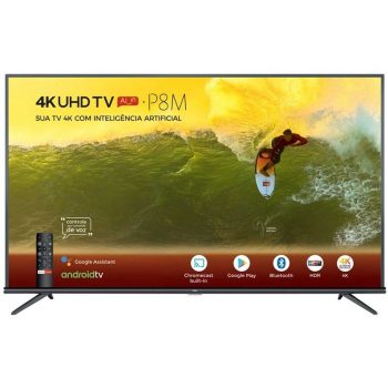 Smart TV 4K LED 50” TCL 50P8M Android Wi-Fi - Bluetooth HDR Inteligência Artificial 3 HDMI 2 USB