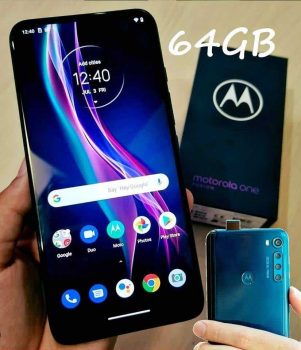 Smartphone Motorola One Fusion 64GB Azul Safira - 4G 4GB RAM Tela 6,5” Câm. Quádrupla + Selfie 8MP
