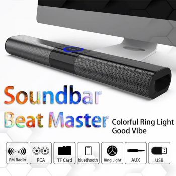 Soundbar RGB 20W Sound FM Radio TF Card AUX Portable Computer Speaker