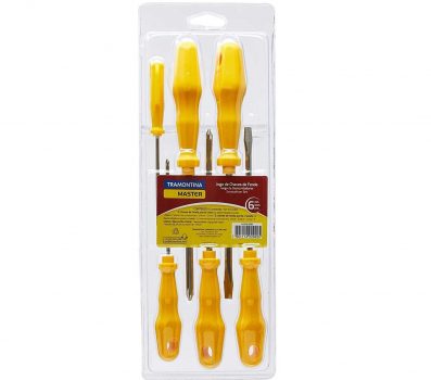 Tramontina 41516506, Jogo de Chaves de Fenda 6 Peças, Amarelo