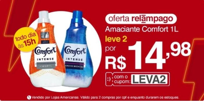 2 Un. de Amaciante Concentrado Comfort 1l