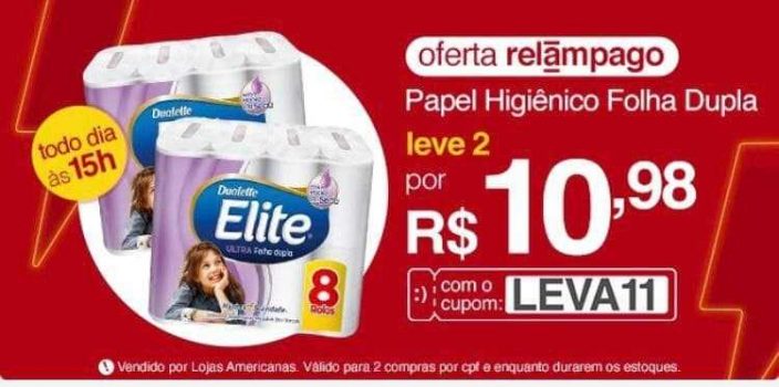 2 Un. Papel Higiênico Folha Dupla Elite Ultra 8 Rolos De 30m