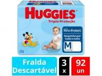 Kit 3 Pacotes de Fraldas Huggies Tripla Proteção