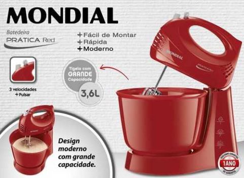 Batedeira Mondial Power B-44-R Velocidade 3 Vermelho 127- 400W