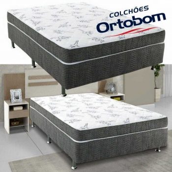 Cama Box Casal Ortobom Conjugado Mola - 43cm de Altura Physical Spring Gray