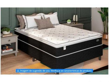 Cama Box Queen (Box + Colchão) Plumatex - Mola 28cm Flórida