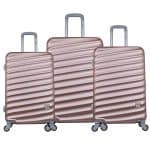 Conjunto de Malas para Viagem Yins Brasil YS21067RO com 3 peças com Rodas Giro 360º - Rosê