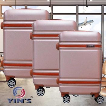 Conjunto de Malas para Viagem Yins Brasil YS21067VD com 3 peças com Rodas Giro 360º - Rose
