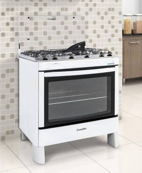 Fogão de Piso Esmaltec 5 Bocas Ágata Branco Bivolt