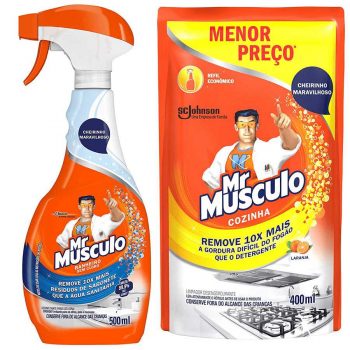 Limpador Desengordurante Mr Músculo Cozinha Total Pack Gatilho 500ml + Refil 400ml