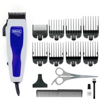 Máquina de Cortar Cabelo Wahl Home Cut Basic 9155 com 8 Pentes - Cinza/Azul