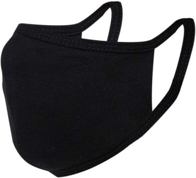 Máscara de Tecido Ninja Preta 2 Camadas com Clip Nasal, R.Two
