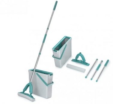 Mop Flex FlashLimp com Balde Espremedor 10L – Verde Esmeralda