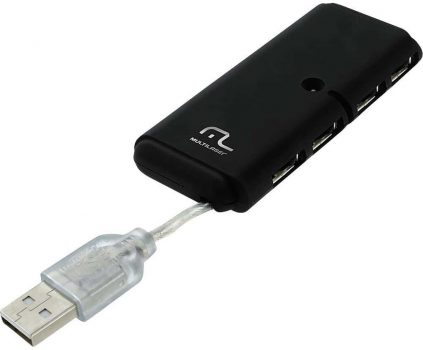 Multilaser Slim 2.0 AC064 - Hub 4 Portas, Preto