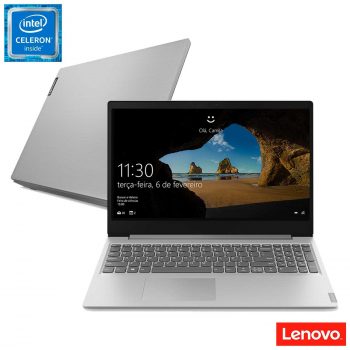 Notebook Lenovo, Intel® Celeron Dual Core N4020, 4GB, 128GB SSD, Tela de 15,6", Prata, Ideapad S145 - 81WT0006BR